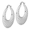 Image 2 : 10k Polished Door Crescent Textured Hoop Earrings - 49 mm