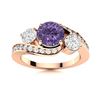Image 1 : Natural 1.41 CTW Iolite & Diamond Engagement Ring 14K Rose Gold