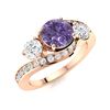 Image 2 : Natural 1.41 CTW Iolite & Diamond Engagement Ring 14K Rose Gold