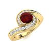 Image 2 : Natural 1.09 CTW Garnet & Diamond Engagement Ring 14K Yellow Gold