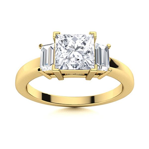 Natural 1.15 CTW Diamond Solitaire Ring 14K Yellow Gold
