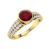 Image 2 : Natural 2.56 CTW Ruby & Diamond Engagement Ring 14K Yellow Gold