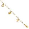 Image 1 : 14k Yellow Gold Polished & D/C Hearts Bracelet - 7 in.