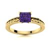 Image 1 : Natural 1.09 CTW Amethyst Solitaire Ring 18K Yellow Gold