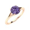 Image 2 : Natural 1.72 CTW Iolite Solitaire Ring 18K Rose Gold