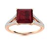 Image 1 : Natural 1.81 CTW Ruby & Diamond Engagement Ring 18K Rose Gold