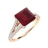 Image 2 : Natural 1.81 CTW Ruby & Diamond Engagement Ring 18K Rose Gold