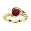 Image 1 : Natural 0.79 CTW Ruby & Diamond Engagement Ring 18K Yellow Gold