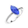 Image 2 : Natural 1.03 CTW Ceylon Sapphire Solitaire Ring 18K White Gold