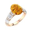 Image 2 : Natural 3.47 CTW Citrine & Diamond Engagement Ring 14K Rose Gold