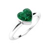 Image 2 : Natural 0.51 CTW Emerald Solitaire Ring 18K White Gold