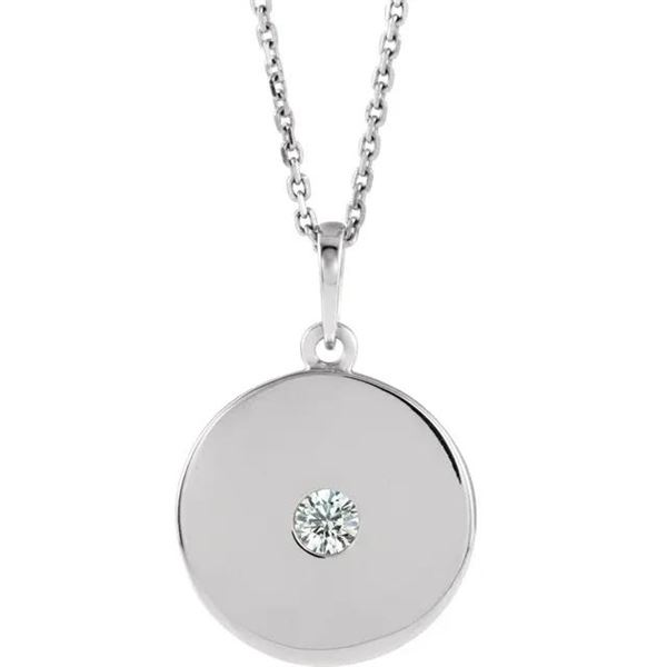 Natural 0.12 CTW Gold Disc Diamond Necklace 14KT White Gold