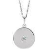 Image 1 : Natural 0.12 CTW Gold Disc Diamond Necklace 14KT White Gold