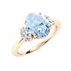 Image 2 : Natural 4.47 CTW Aquamarine & Diamond  Engagement Ring 14K Rose Gold