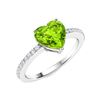 Image 2 : Natural 0.71 CTW Peridot & Diamond Engagement Ring 18K White Gold
