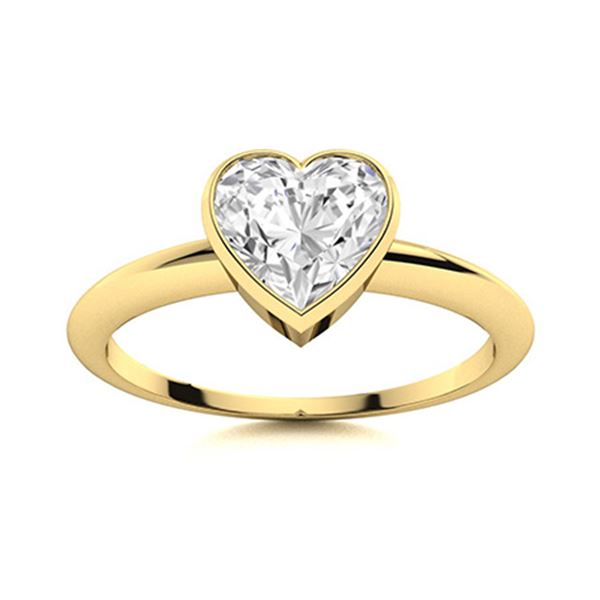 Natural 1.52 CTW Diamond Solitaire Ring 18K Yellow Gold