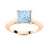 Image 1 : Natural 0.86 CTW Aquamarine Solitaire Ring 14K Rose Gold