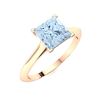 Image 2 : Natural 0.86 CTW Aquamarine Solitaire Ring 14K Rose Gold