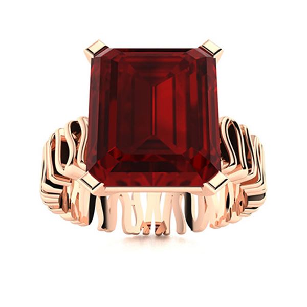 Natural 3.09 CTW Garnet Solitaire Ring 14K Rose Gold