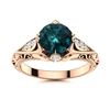Image 1 : Natural 1.99 CTW Blue & White Diamond Engagement Ring 18K Rose Gold