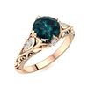 Image 2 : Natural 1.99 CTW Blue & White Diamond Engagement Ring 18K Rose Gold
