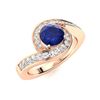 Image 2 : Natural 1.40 CTW Sapphire & Diamond Engagement Ring 18K Rose Gold