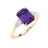 Image 2 : Natural 2.35 CTW Amethyst & Diamond Engagement Ring 14K Rose Gold