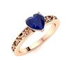 Image 2 : Natural 0.59 CTW Sapphire Solitaire Ring 18K Rose Gold