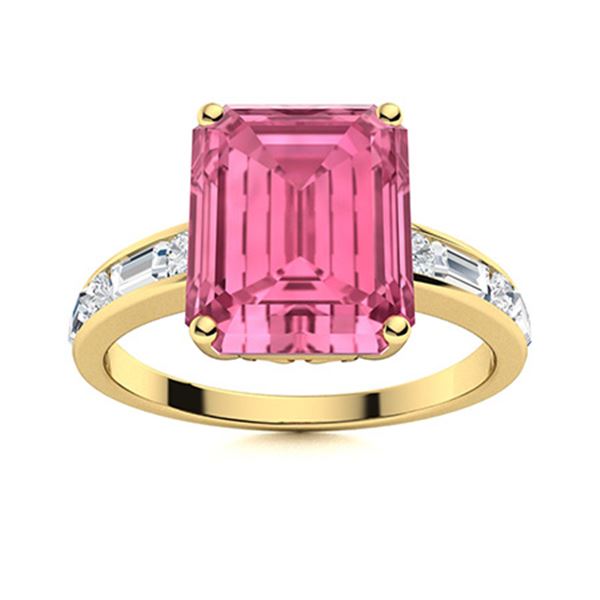 Natural 2.42 CTW Tourmaline & Diamond Engagement Ring 18K Yellow Gold