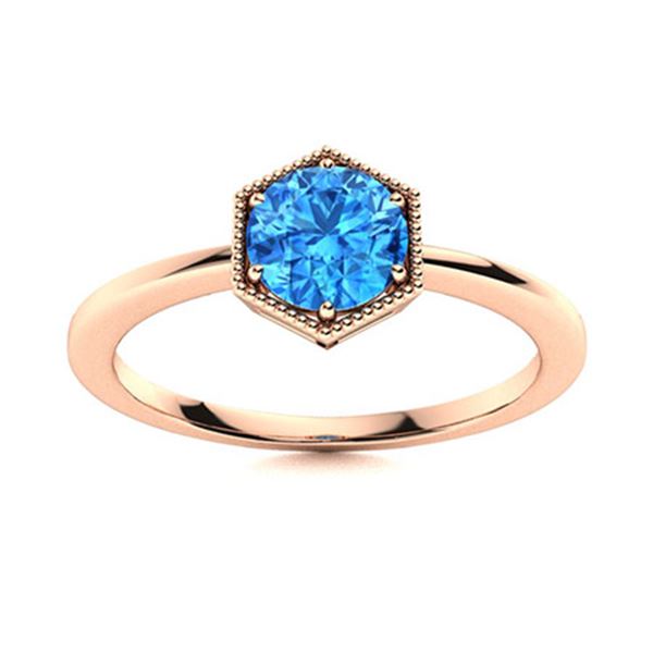 Natural 0.61 CTW Topaz Solitaire Ring 14K Rose Gold