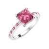 Image 2 : Natural 0.95 CTW Tourmaline & Diamond  Engagement Ring 18K White Gold