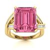 Image 1 : Natural 4.42 CTW Tourmaline & Diamond Engagement Ring 18K Yellow Gold