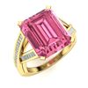 Image 2 : Natural 4.42 CTW Tourmaline & Diamond Engagement Ring 18K Yellow Gold