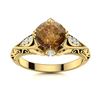 Image 1 : Natural 1.99 CTW Brown & White Diamond Engagement Ring 18K Yellow Gold