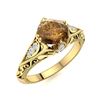 Image 2 : Natural 1.99 CTW Brown & White Diamond Engagement Ring 18K Yellow Gold