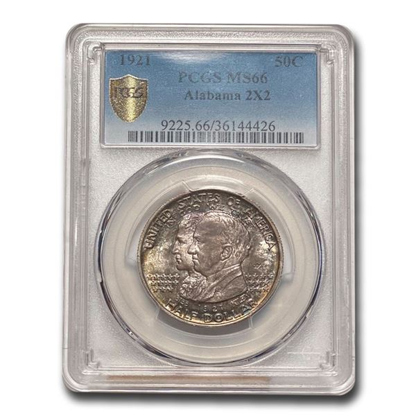1921 2X2 Alabama Centennial Half Dollar Commem MS-66 PCGS