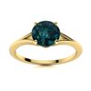 Image 1 : Natural 1.51 CTW Blue Diamond Solitaire Ring 14K Yellow Gold