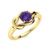 Image 2 : Natural 1.21 CTW Amethyst Solitaire Ring 14K Yellow Gold