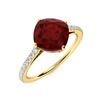 Image 2 : Natural 1.63 CTW Garnet & Diamond Engagement Ring 18K Yellow Gold