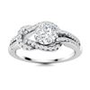 Image 1 : Natural 0.90 CTW Diamond Solitaire Ring 18K White Gold