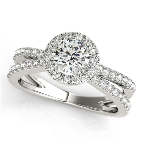 Natural 1.55 ctw Diamond Halo Ring 14k White Gold