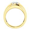 Image 3 : Natural 0.77 CTW Men's Oval Cut Solitaire Diamond Ring 14KT Yellow Gold