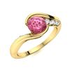 Image 2 : Natural 1.42 CTW Tourmaline & Diamond Engagement Ring 18K Yellow Gold