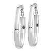 Image 2 : 14k White Gold Omega Back Oval Hoop Earrings - 5x23 mm