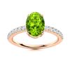 Image 1 : Natural 3.22 CTW Peridot & Diamond Engagement Ring 18K Rose Gold