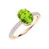Image 2 : Natural 3.22 CTW Peridot & Diamond Engagement Ring 18K Rose Gold