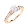 Image 2 : Natural 1.66 CTW Rose Quartz & Diamond Engagement Ring 18K Rose Gold
