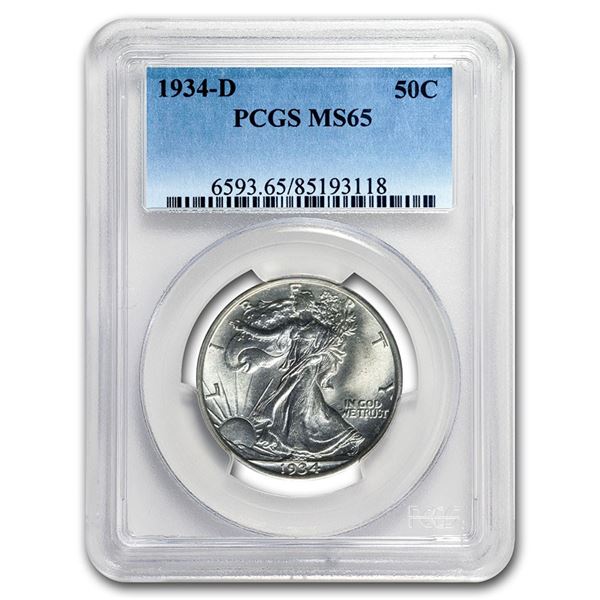 1934-D Walking Liberty Half Dollar MS-65 PCGS