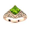 Image 1 : Natural 0.92 CTW Peridot Solitaire Ring 18K Rose Gold