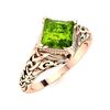 Image 2 : Natural 0.92 CTW Peridot Solitaire Ring 18K Rose Gold